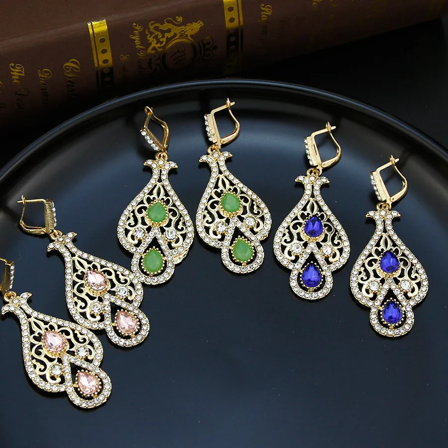 Authentic Gilded Tulip Arabesque Drop Earrings Of The Algerian Bride