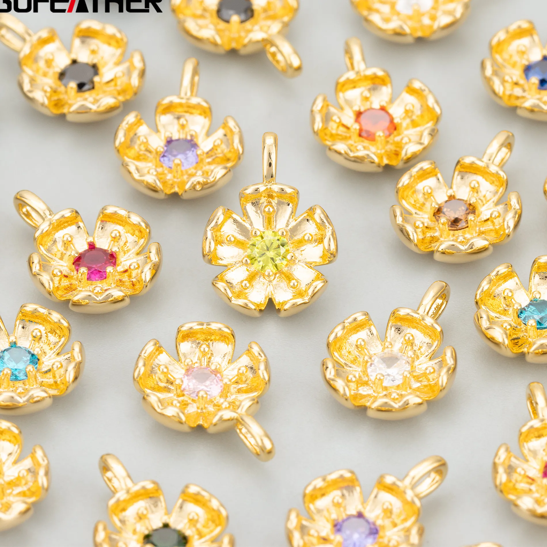 Authentic GUFEATHER,6pcs/lot,MG88,jewelry accessories,18k gold rhodium plated,,charms,zircons,hand made,jewelry making,diy pendants