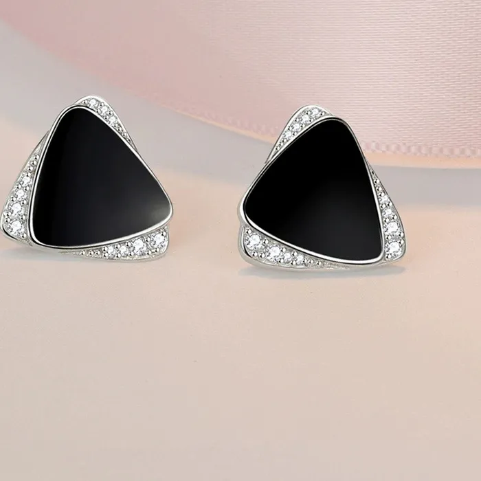 Authentic Sanctuary Of Shadows The Obsidian Triangle Talisman Earrings