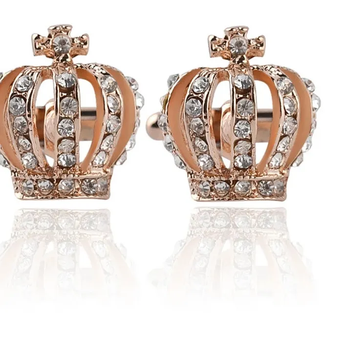Authentic Golden Crown Cufflinks – Royal Aura for the Groom