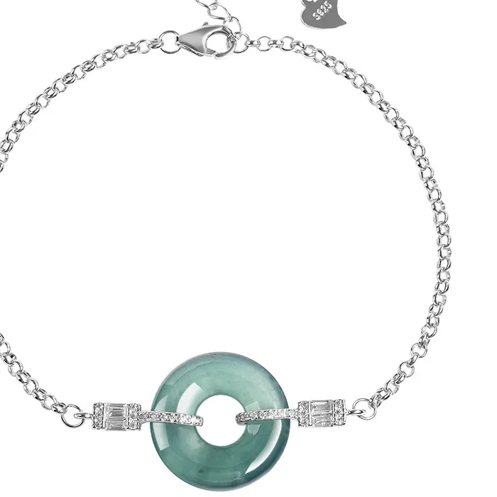 Authentic Celestial River Ring- Bracelet Of Burmese Jade And Sacred Silver