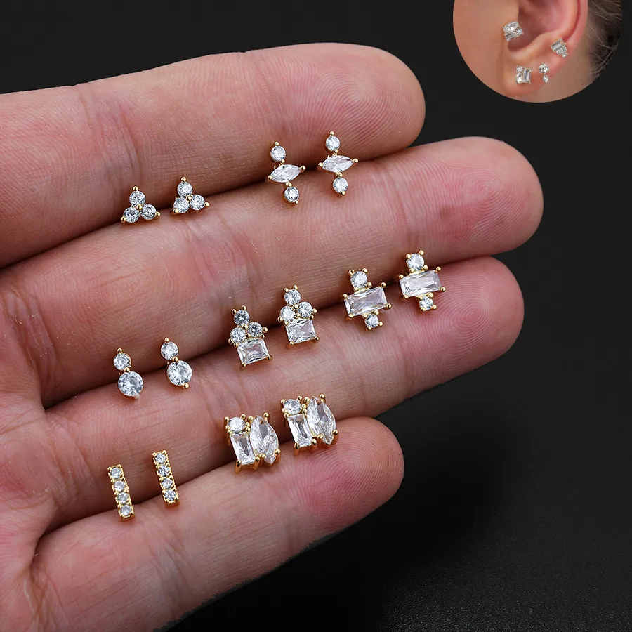 Authentic Helix Of Light Tiny Gold Plated Zircon Earrings Of Protection
