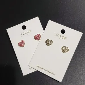 Authentic Radiant Dual Hearts Golden Stud Talismans In Rose And Crystal