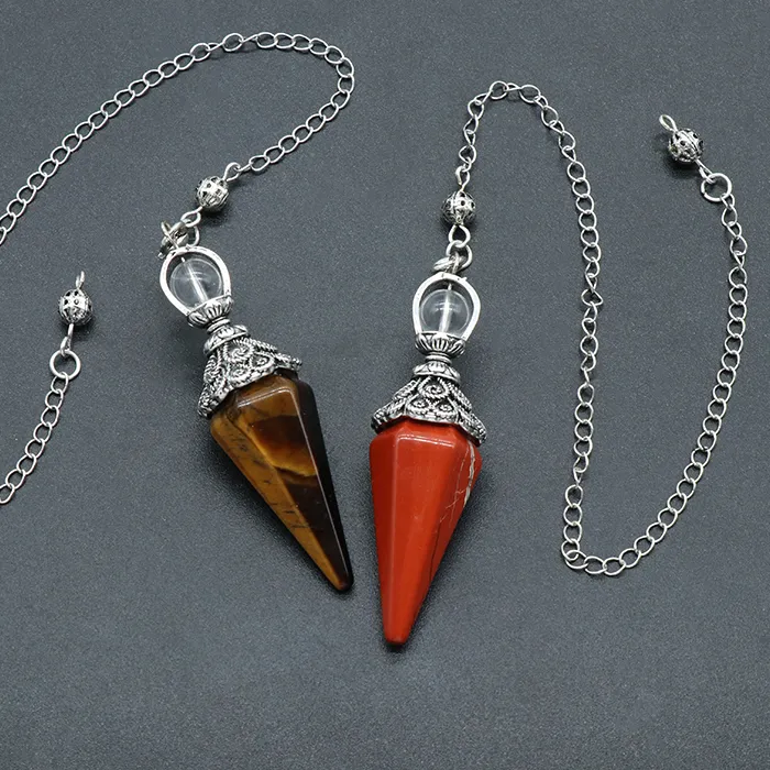 Authentic Hexagonal Cone Spirit Pendulum Natural Stone Pendant Divination Healing Health Energy For Jewelry Making Necklaces Accessories