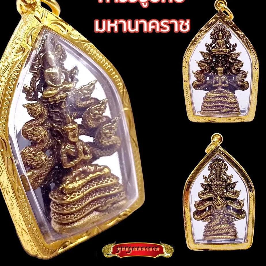 Authentic The Guardian Serpent Golden Virupak Maha Nakarat Talisman