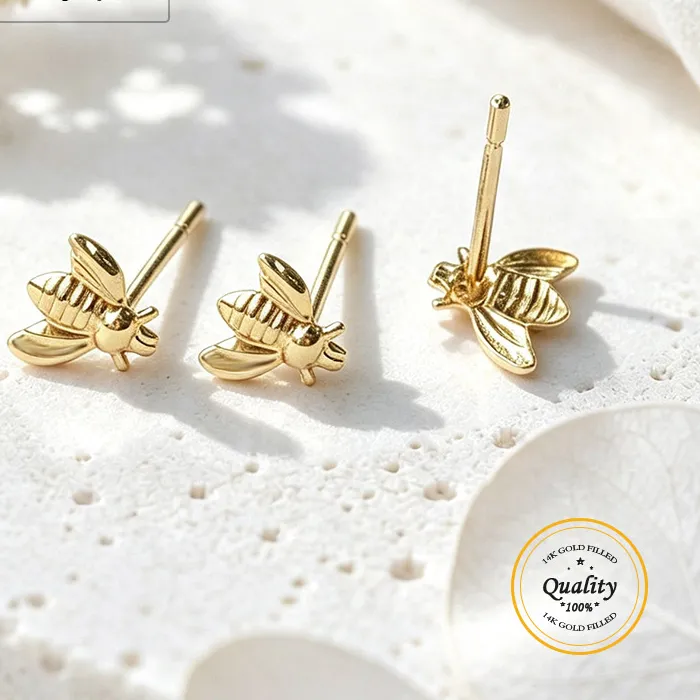 Authentic The Golden Hive Studs Of Abundance And Vitality