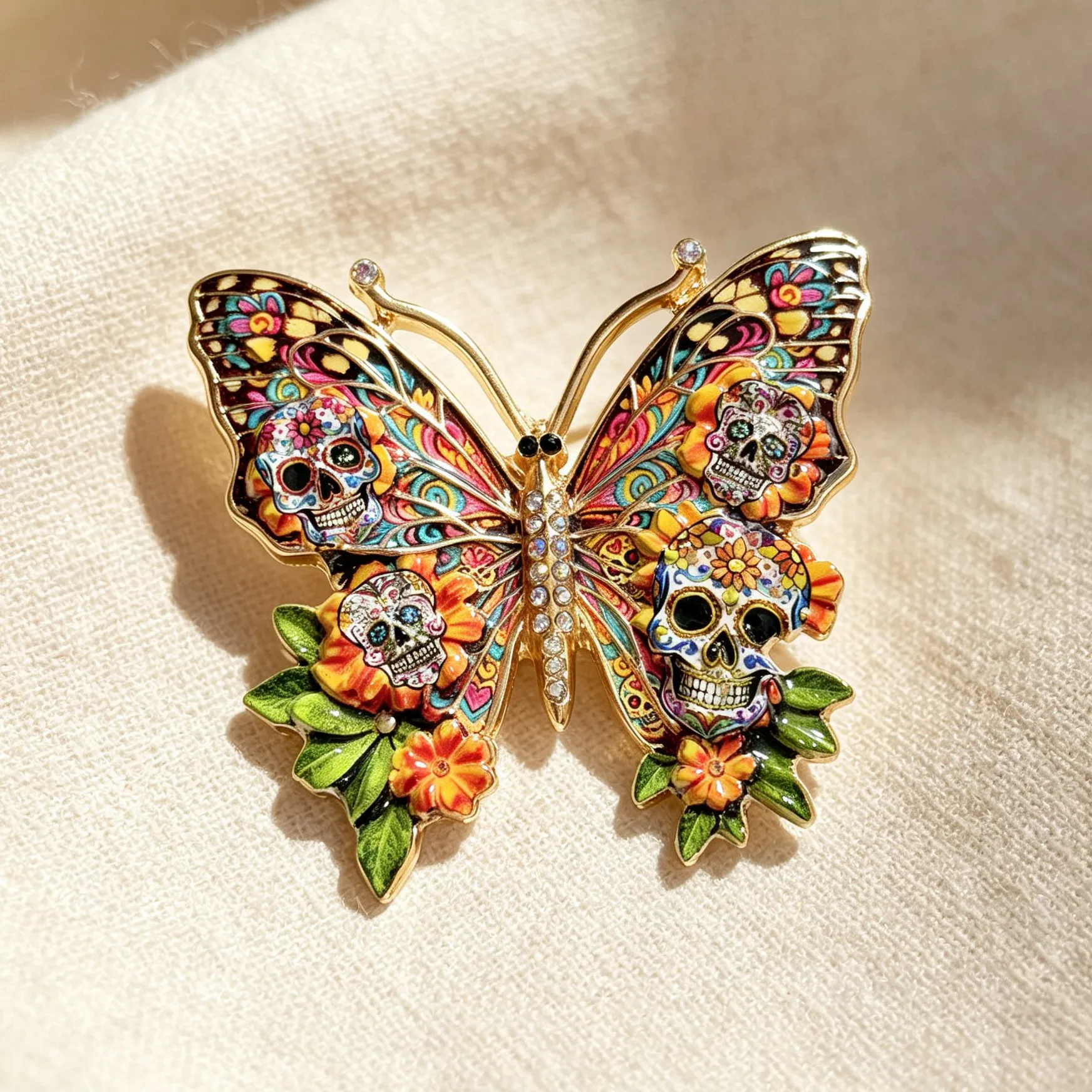 Authentic Enchanted Butterfly Brooch Enamel Wings Of Transformation