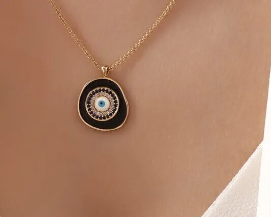 Authentic Gilded Gaze Obsidian Ward Gold- Plated Evil Eye Talisman
