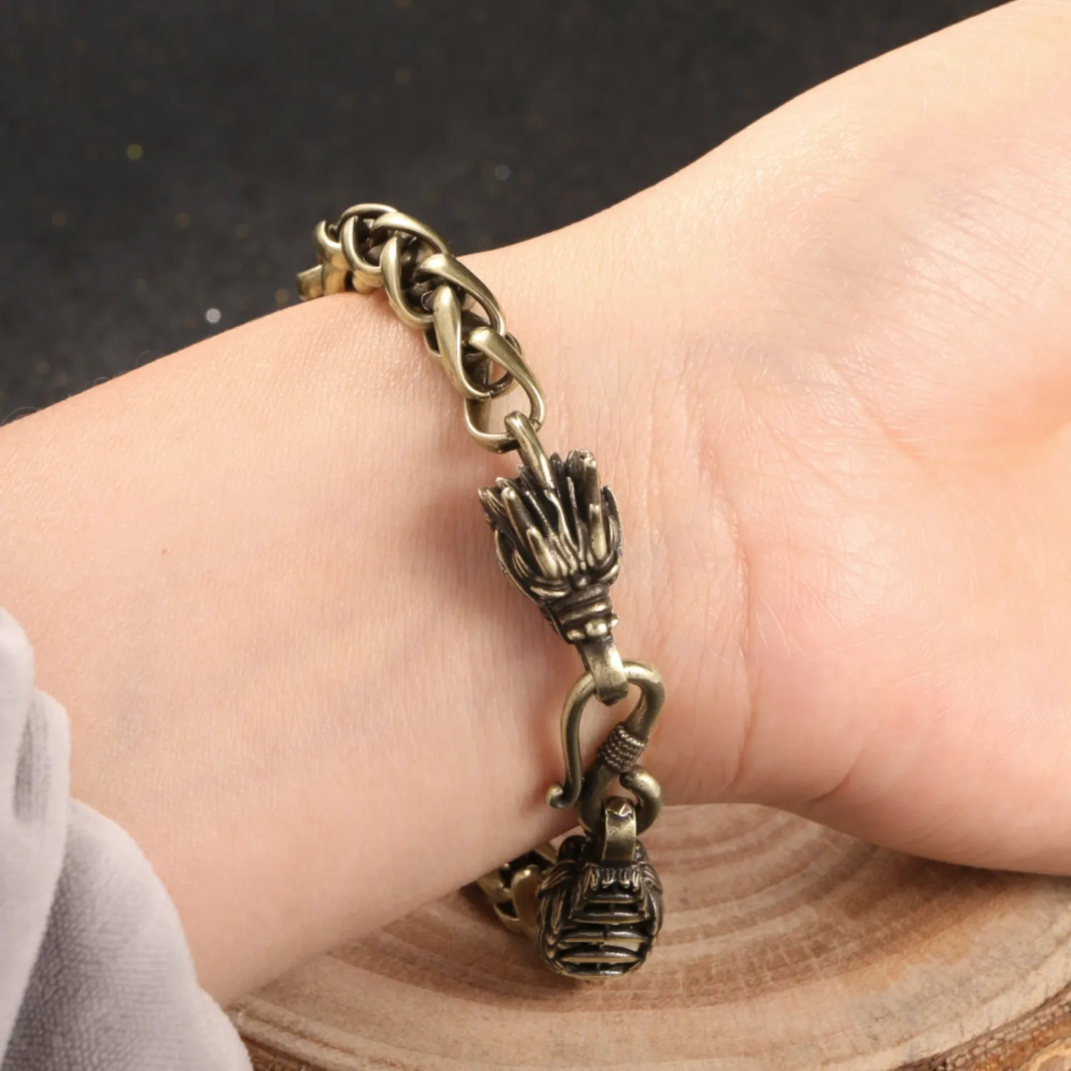 Authentic The Guardian Serpent Gold- Plated Dragon Link Talisman