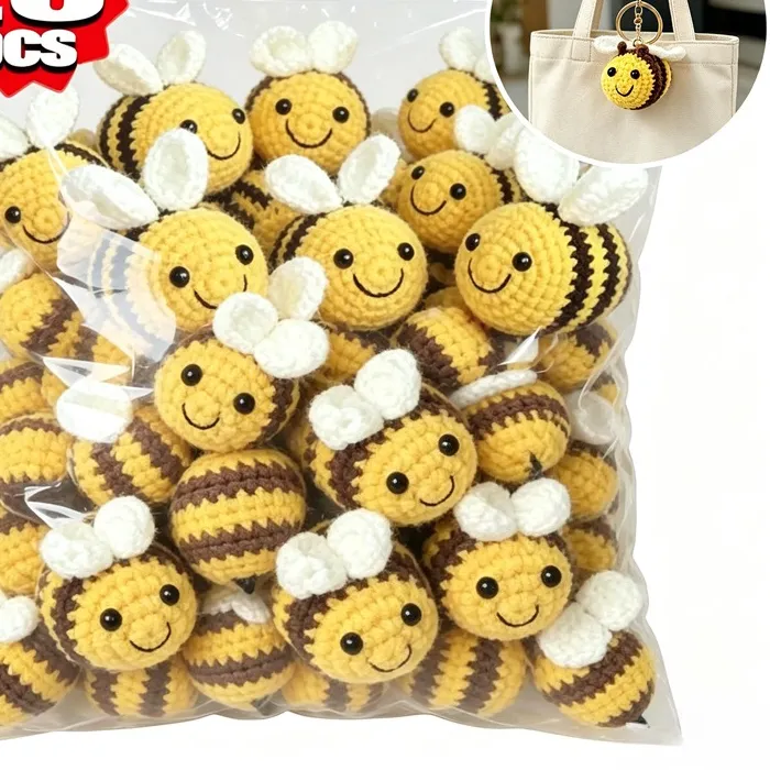Authentic Celestial Honeycomb Keychain Woolen Bee Amulets Of Sweet Protection