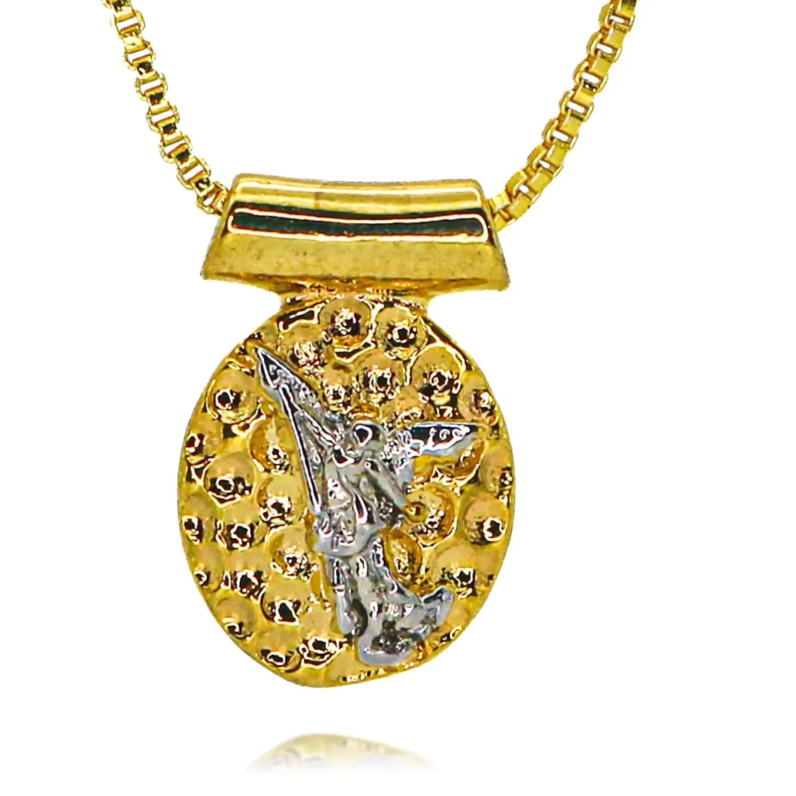 Authentic The Celestial Shield: Gold-Plated Archangel Saint Michael Sacred Pendant