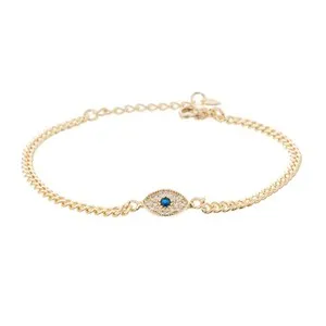 Authentic Celestial Hamsa 14K White Gold Plated Evil Eye Bracelet