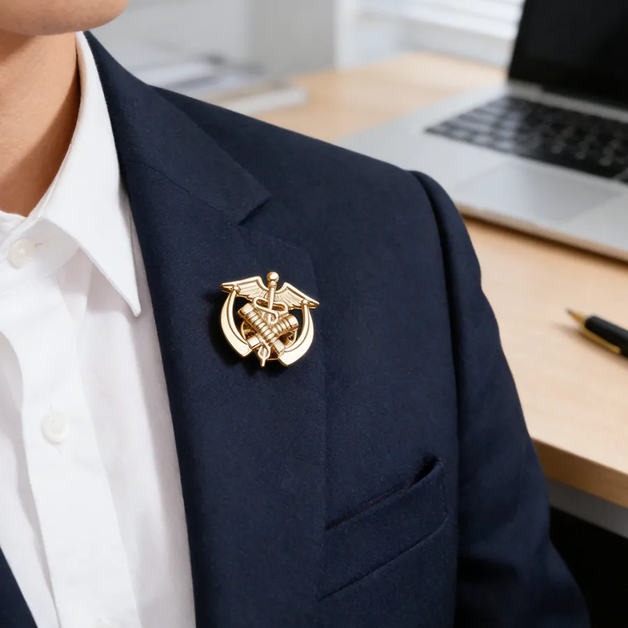 Authentic Medsor Caduceus Brooch Pin Medical Laryngoscope Badge Costume Hat Accessories Doctor And Nurse Collar Badge Jewelry