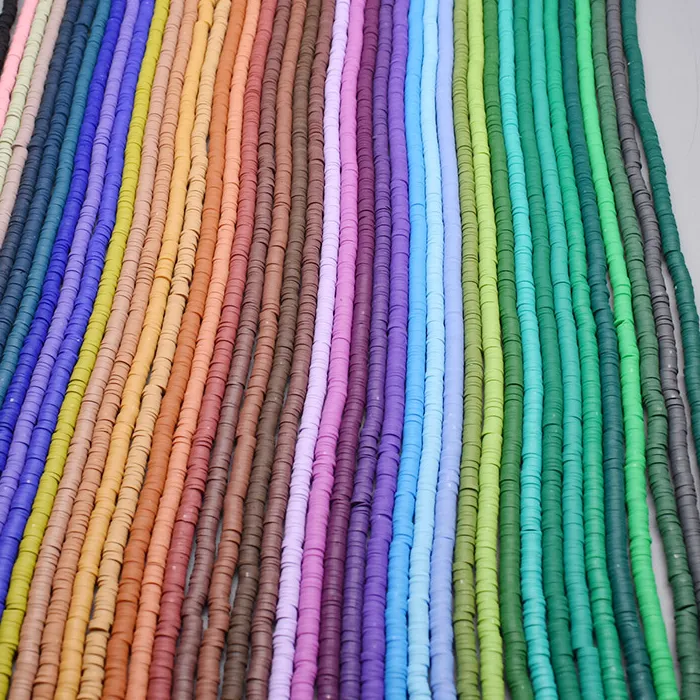 Authentic 6Mm 350Pcs Color Flat Round Polymer Clay Beads Loose Spacer Beads For Jewelry Making Diy Bracelet Necklace Earrings Design