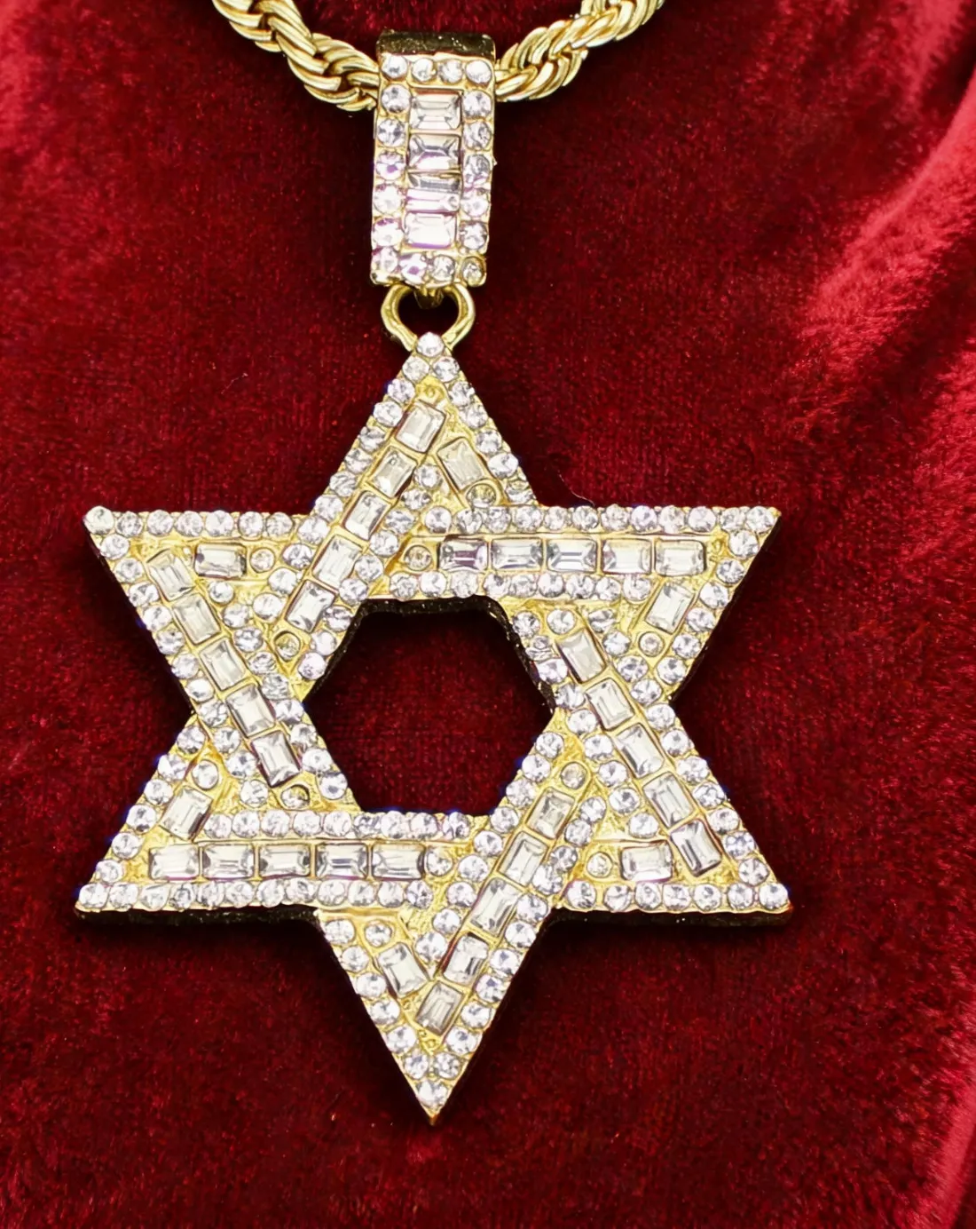 Authentic Celestial Hexagram Radiant Gold Talisman And Rope Chain