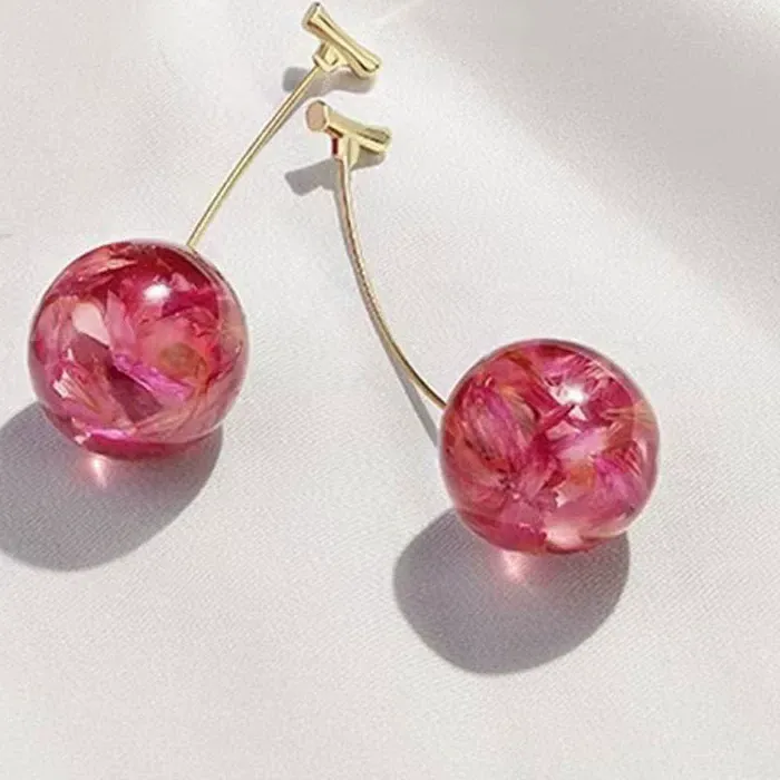 Authentic Crimson Harvest Cherry Talisman Drop Earrings