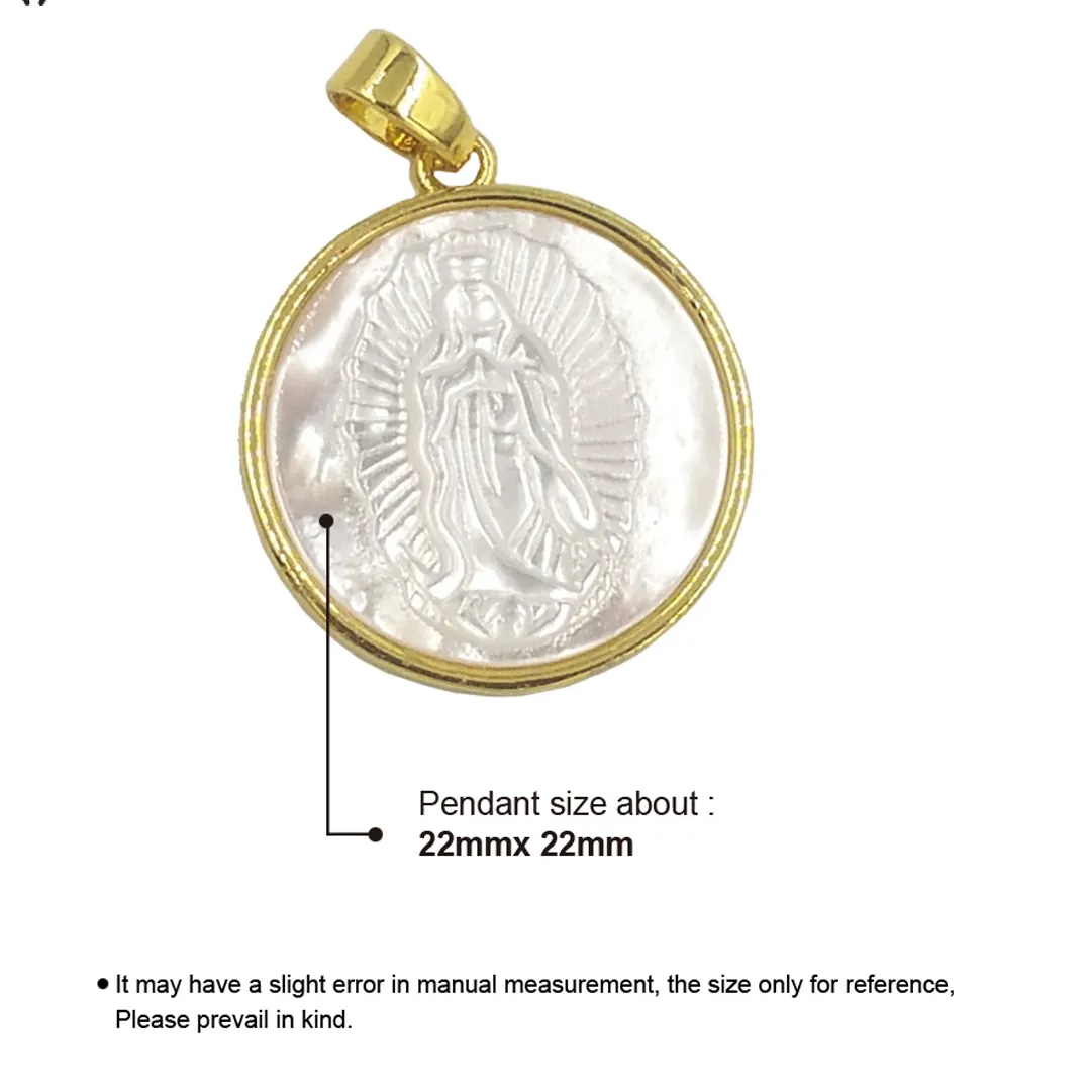 Authentic Moonlit Serenade: Celestial MOP Round Pendant