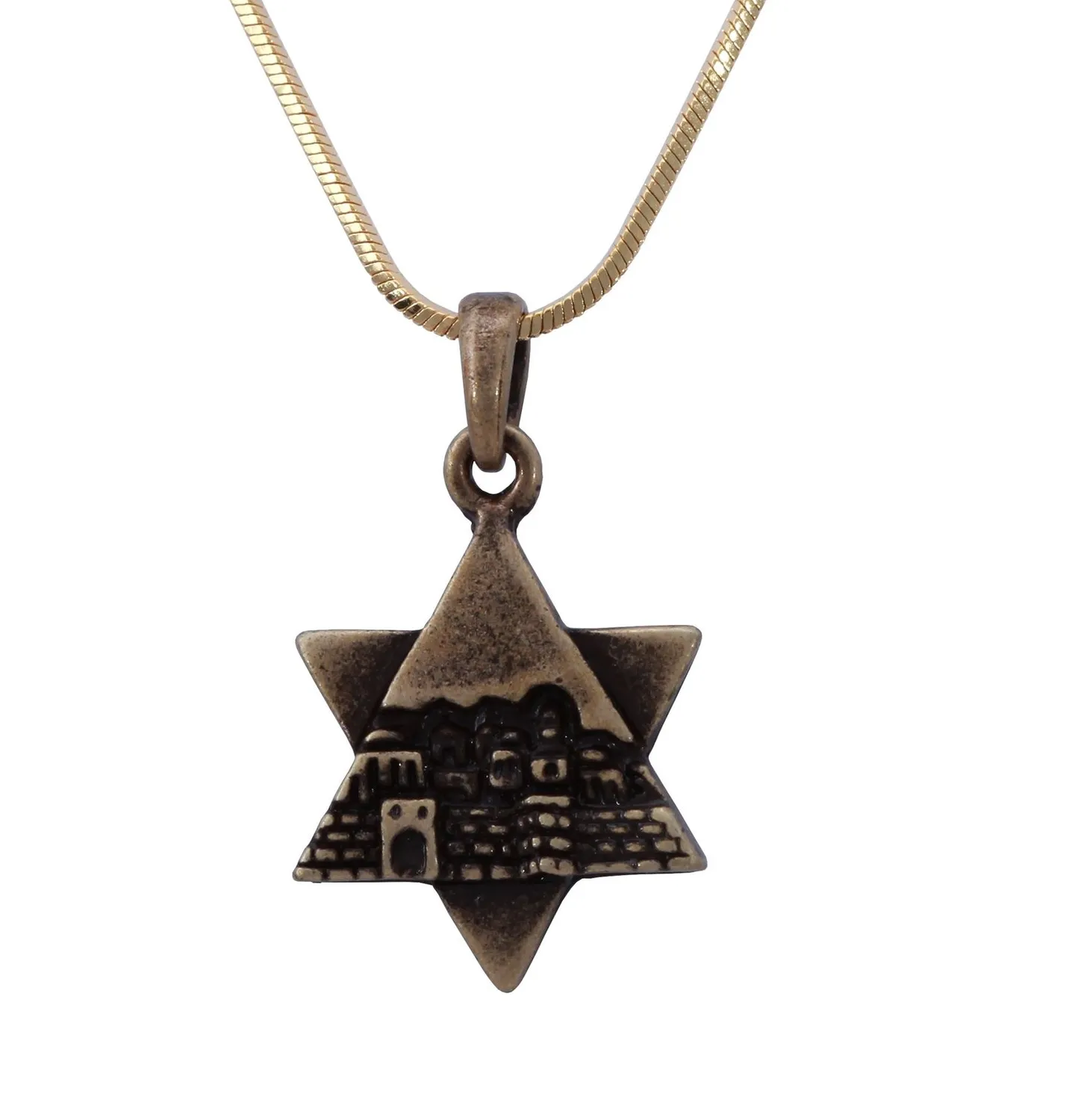 Authentic Radiant Shield Of Jerusalem Golden Magen David Amulet