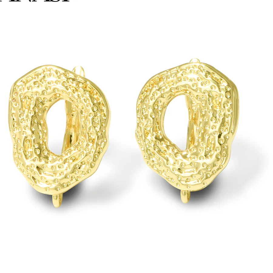 Authentic 1 Pair Big Size18K Gold Plated Earring Hooks Accessories for DIY Craft Handmade Jewelry Findings Anti Allergy