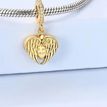 Authentic Embrace Eternal Love: Wings of Infinity Gold Amulet