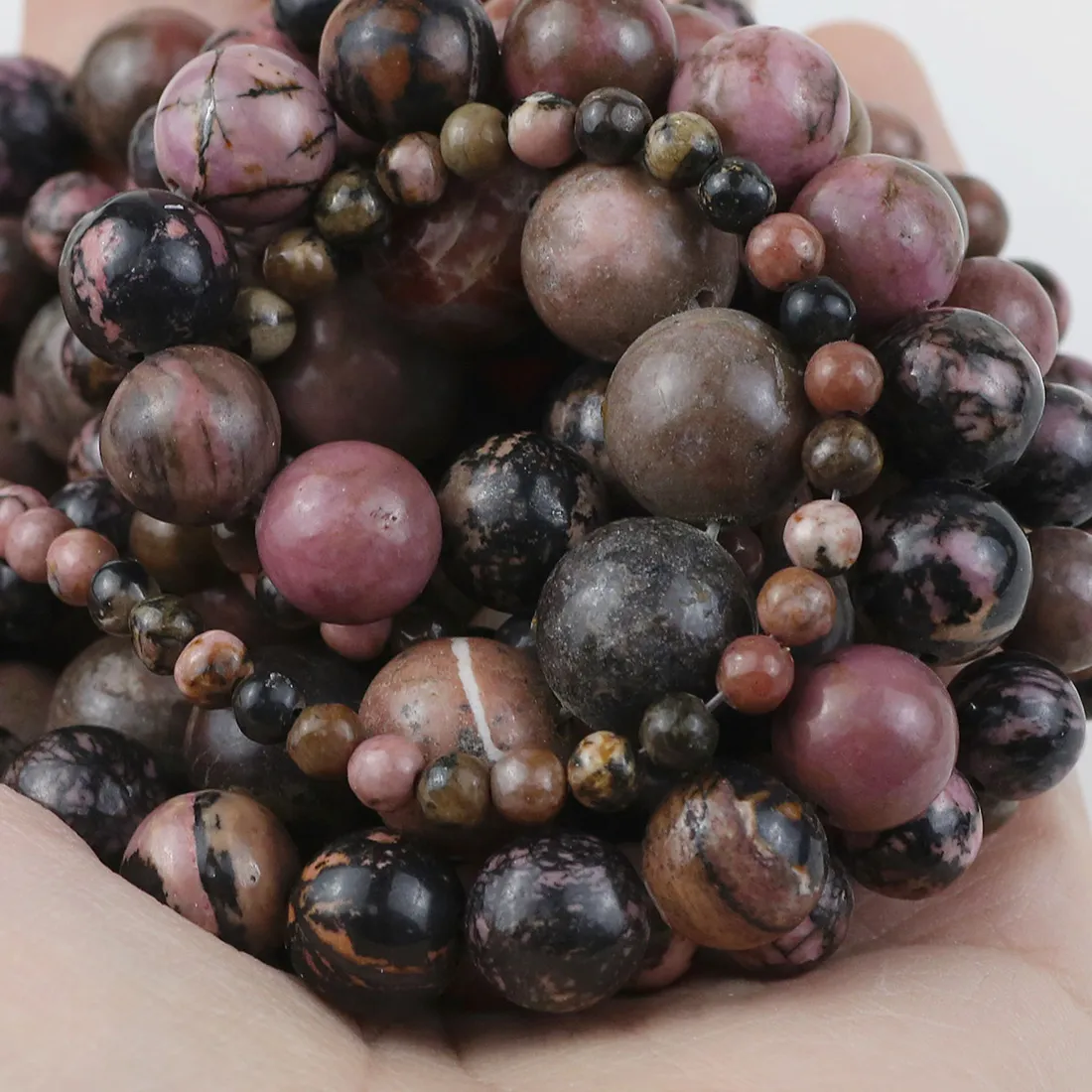 Authentic Natural Stone Rhodolite Bead 4/6/8/10/12mm Black Round Spacers Loose Beads For Jewelry DIY Handmade Bracelet Earrings Accessorie