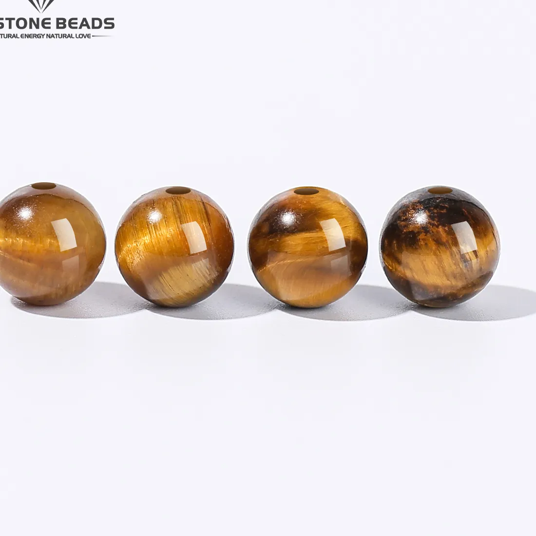 Authentic Ten Golden Tiger Eye Beads Capturing Solar Fire And Inner Clarity