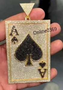 The Veiled Ace Black And White Moissanite Spade Talisman In Radiant Gold