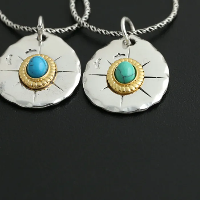 Authentic Wings Of The Horizon Artisan Turquoise And Silver Eagle Talisman