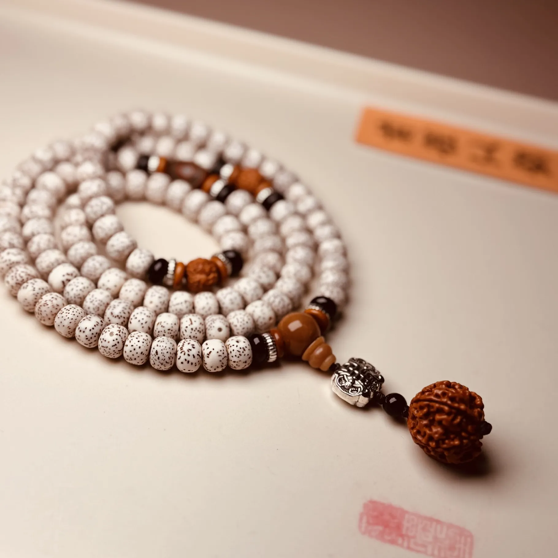 Authentic Minimalist 108 Beads Moon Star Bodhi Multi Wrap Bracelet Prayer Bead Necklace For Wrapping And Playing