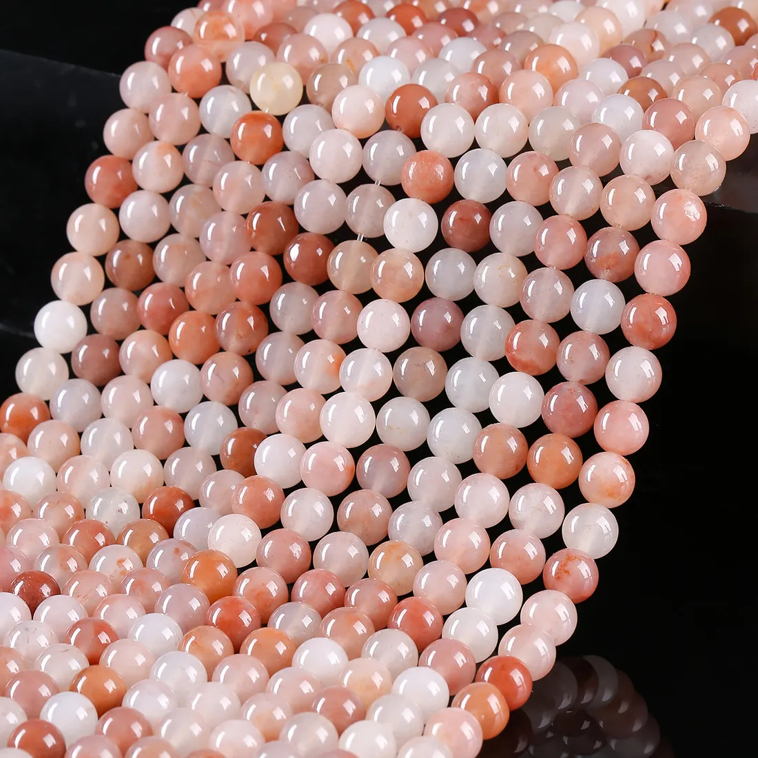 Authentic 6- 10Mm 7A Natural Peach Blossom Jade Loose Beads Pink Spacers For Diy Necklace Bracelet Jewelry Making