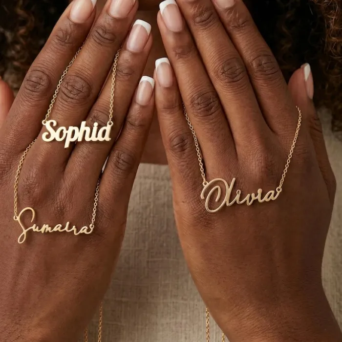 Authentic Custom Name Letter Necklace Personalized Pendant Clavicle Chain Jewelry Valentine's Day
