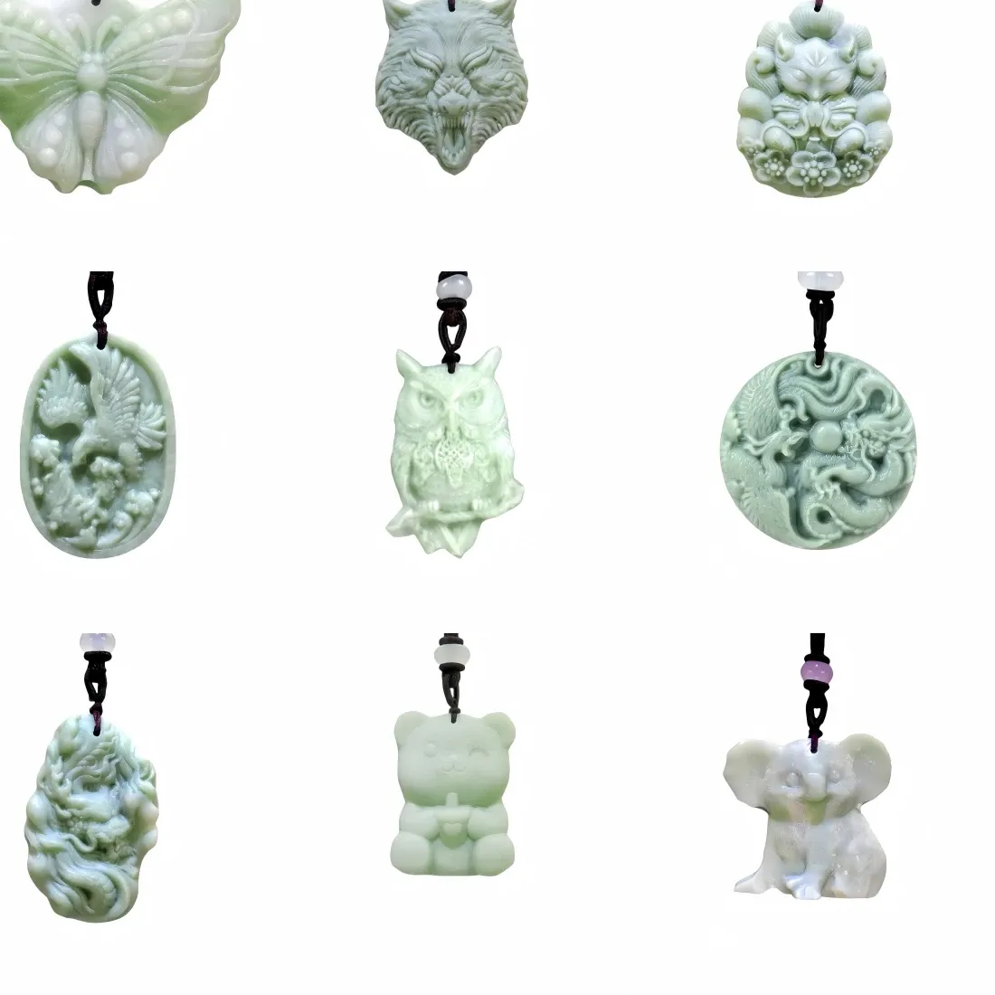 Authentic Verdant Harmony Jade Animal Amulet Necklace