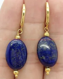 Authentic Celestials Of The Deep Firmament Gold- Plated Lapis Lazuli Dangle Earrings