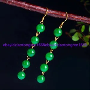 Authentic Verdant Harmony Jade Dangle Talismans In Polished Gold