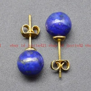 Authentic Celestial Wisdom Lapis Lazuli Gold- Plated Stud Earrings