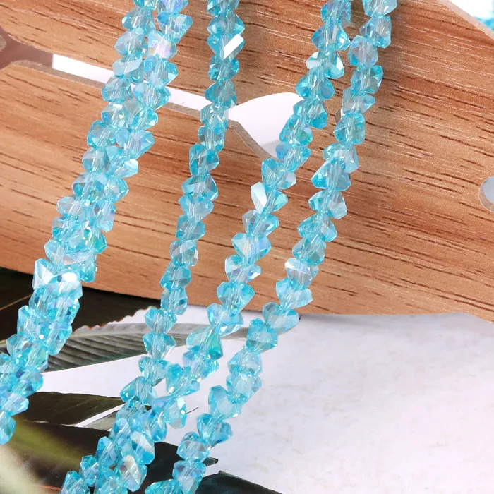 Authentic Lake- Blue Trident Crystals 95 Mini Beads For Sacred Jewelry Crafting