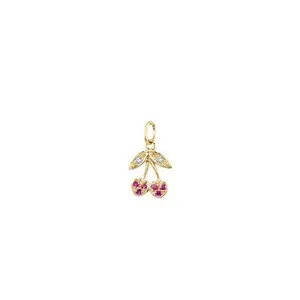 Authentic The Crimson Blossom Of Desire 925 Sterling Silver And Gold- Plated Ruby- Accented Cherry Talisman