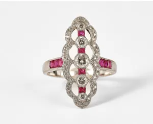 Authentic Eternal Ruby Embrace Gold Plated Silver Anniversary Ring