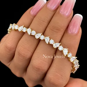 Authentic The Celestial Chain 6- 7 Ct Moissanite Tennis Bracelet In 14K Gold