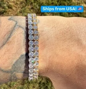 Authentic Real Moissanite Tennis Bracelets Solid 925 Silver 4Mm