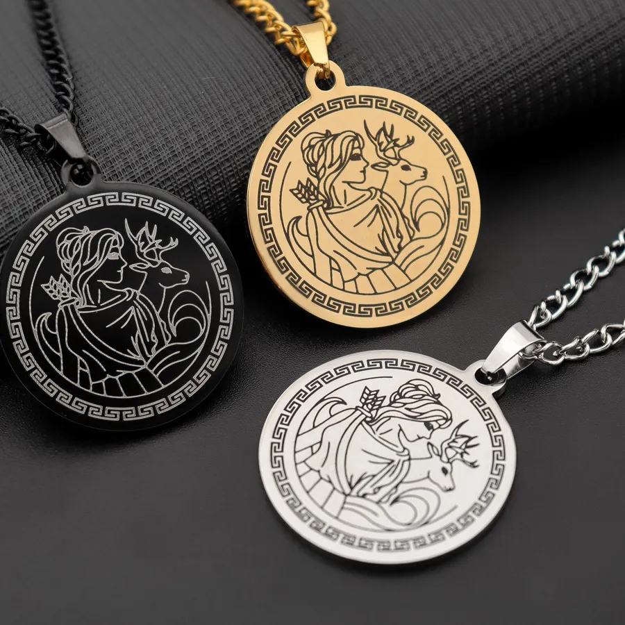 Authentic Talisman Of The Wild Hunt The Artemis Gold- Plated Sacred Circle