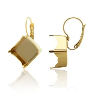 Authentic Leverback Earring Bases For 4499 Prismatic Square Fancy Crystals