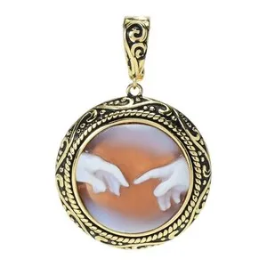 Authentic The Acropolis Gold- Plated Cameo Talisman Of Eternal Heritage