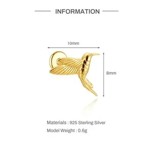 Authentic The Nocturnal Metamorphosis Talisman Bat And Butterfly Gold- Plated Earring