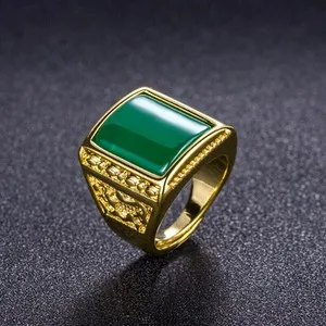 Authentic Verdant Essence 18K Gold- Plated Natural Jade Talisman Ring