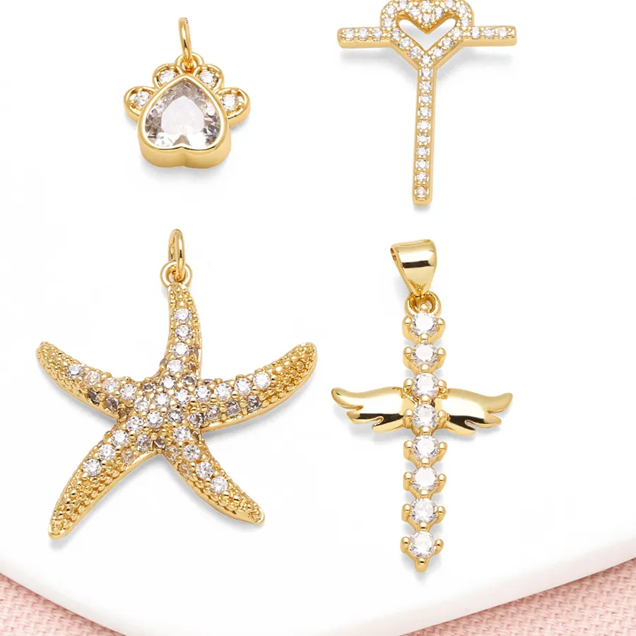Authentic Celestial Heart And Cross Golden Talisman