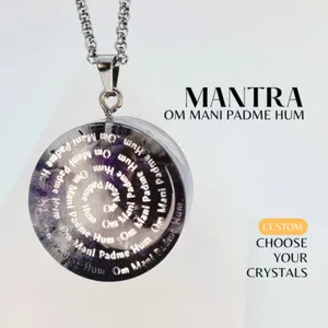 Authentic Om Mani Padme Hum 50- Crystal Orgone Talisman Of Compassion & Energy Harmony