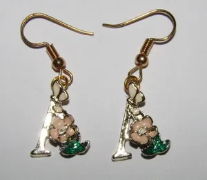 Authentic Radiant Initial Sigil Long Dangle Gold- Plated Talisman Earrings