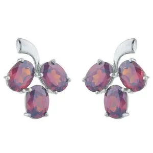 Authentic Crimson Nectar Drop Earrings In Radiant Gold- Plated Setting