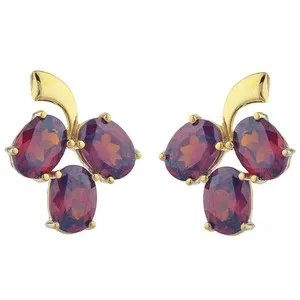 Authentic Crimson Garnet Fruit Drop Talisman In Radiant Gold